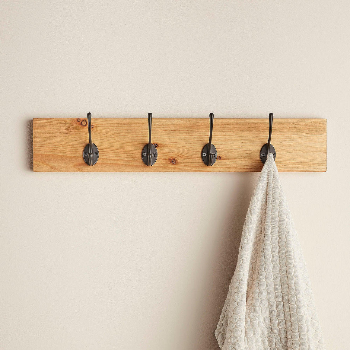 Rustic Coat Hanger - 52cm - 4 Hooks - Off the Grain